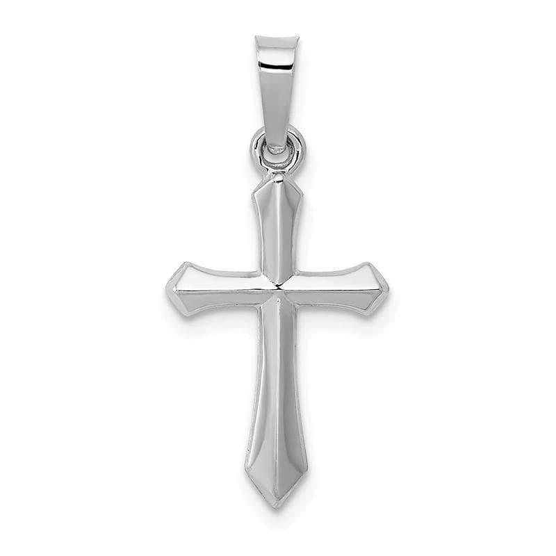 14k White Gold Polished Cross Pendant 4 - Seattle Gold Grillz