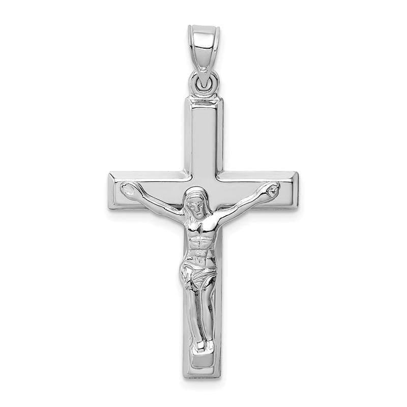 14k White Gold Polished Crucifix Pendant - Seattle Gold Grillz
