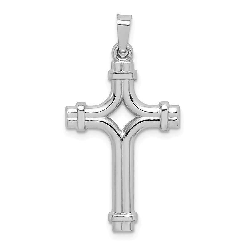 14k White Gold Polished Fancy Cross Pendant - Seattle Gold Grillz