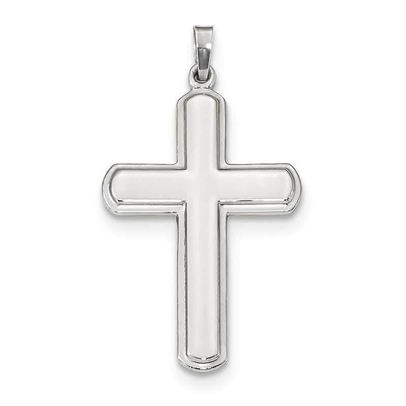 14k White Gold Polished Latin Cross Pendant - Seattle Gold Grillz