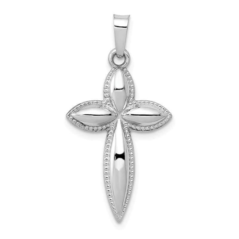 14k White Gold Polished Passion Cross Pendant | Seattle Gold Grillz