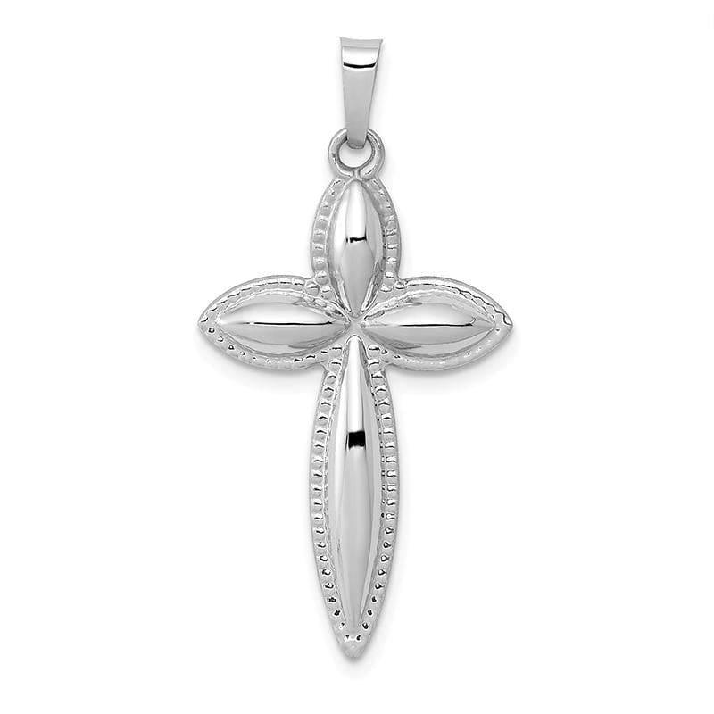 14k White Gold Polished Passion Cross Pendant - Seattle Gold Grillz