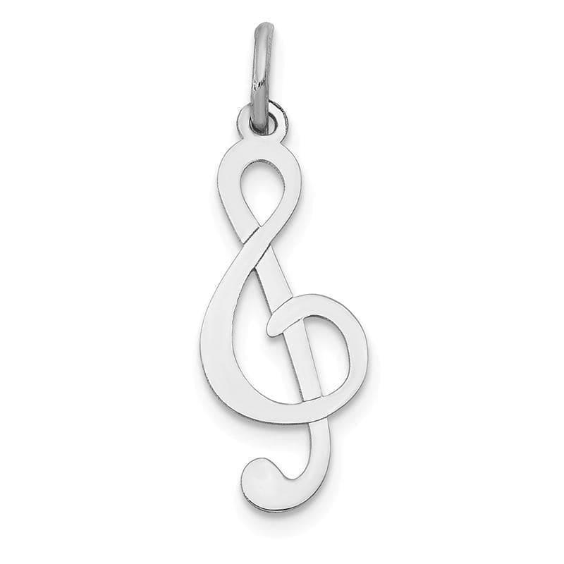 14k White Gold Polished Treble Clef Charm - Seattle Gold Grillz