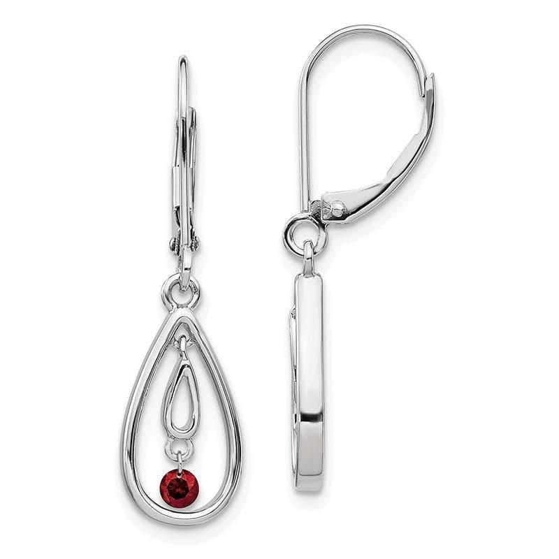 14k White Gold Red Diamond Leverback Earrings - Seattle Gold Grillz
