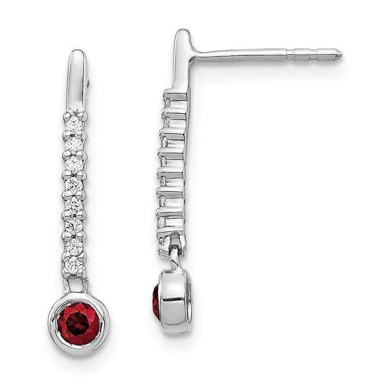14k White Gold Red-White Diamond Earrings - Seattle Gold Grillz