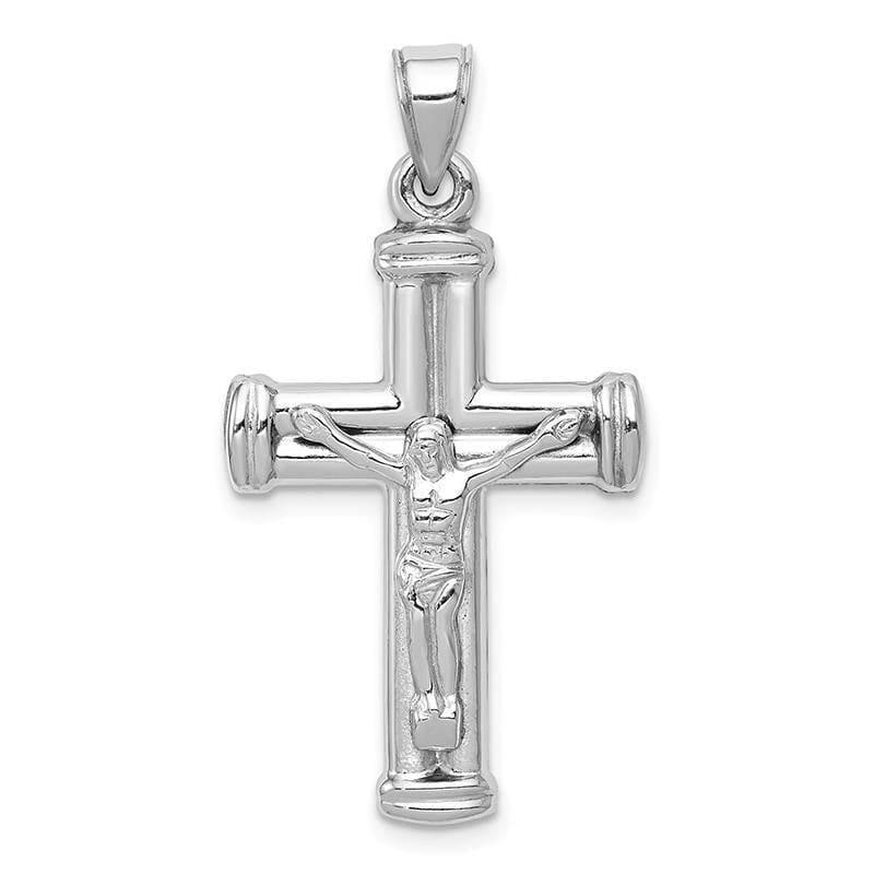 14k White Gold Reversible Crucifix -Cross Pendant - Seattle Gold Grillz