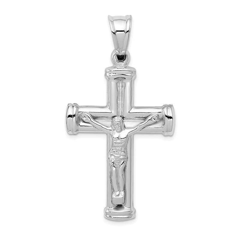 14k White Gold Reversible Crucifix -Cross Pendant - Seattle Gold Grillz