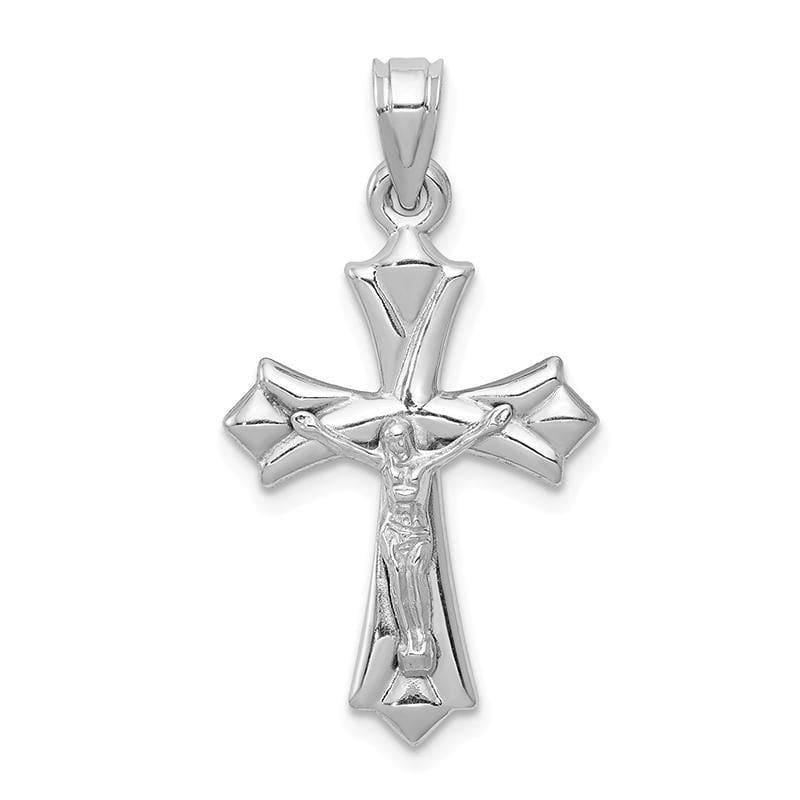 14k White Gold Reversible Crucifix -Cross Pendant - Seattle Gold Grillz