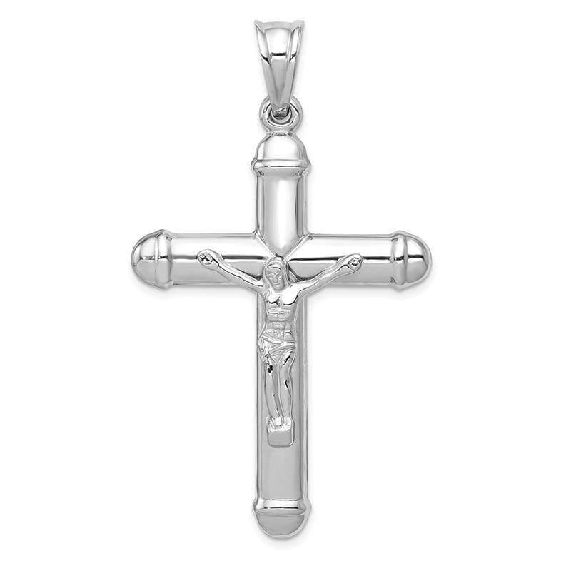 14k White Gold Reversible Crucifix -Cross Pendant - Seattle Gold Grillz
