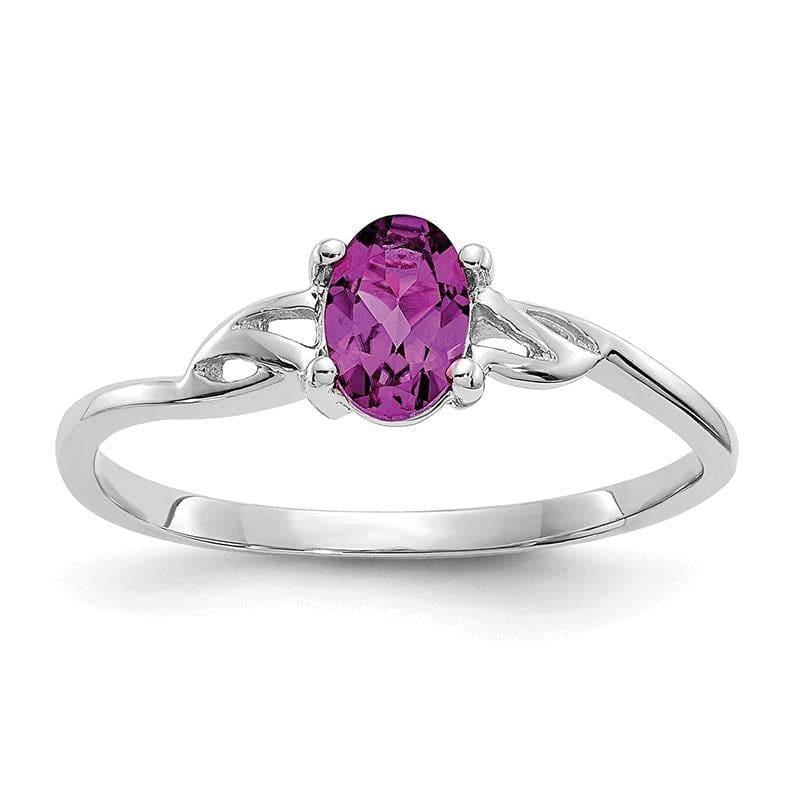 14k White Gold Rhodolite Garnet Birthstone Ring - Seattle Gold Grillz