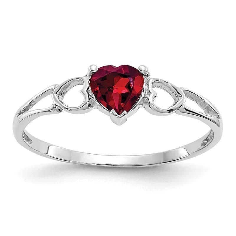 14k White Gold Rhodolite Garnet Birthstone Ring - Seattle Gold Grillz