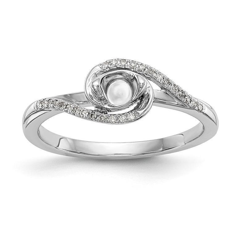 14k White Gold Round By-Pass Engagement Ring Mounting - Seattle Gold Grillz