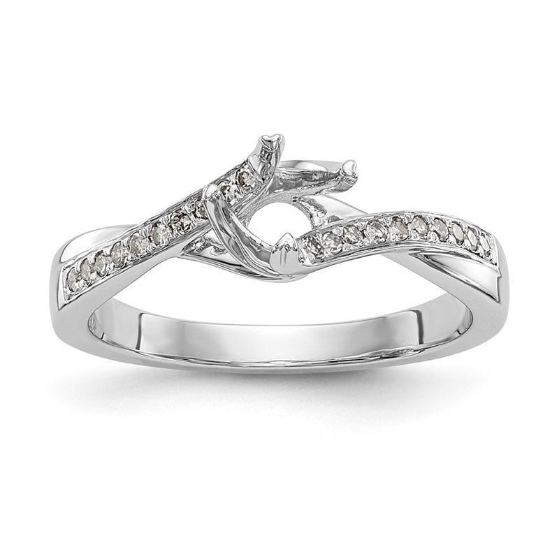 14k White Gold Round By-Pass Engagement Ring Mounting - Seattle Gold Grillz