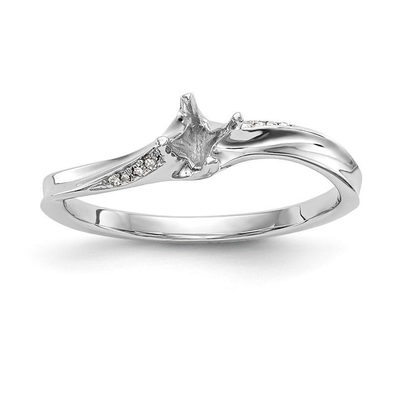 14k White Gold Round By-Pass Engagement Ring Mounting - Seattle Gold Grillz