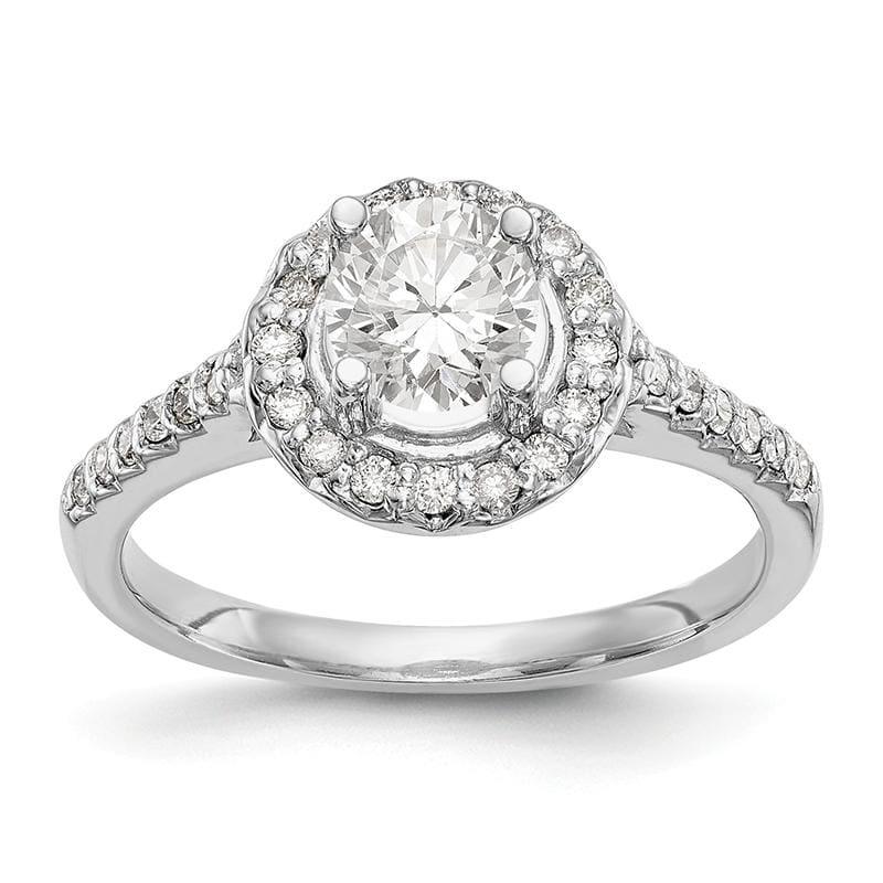 14K White Gold Round Diamond Semi-Mount Halo Engagement Ring - Seattle Gold Grillz