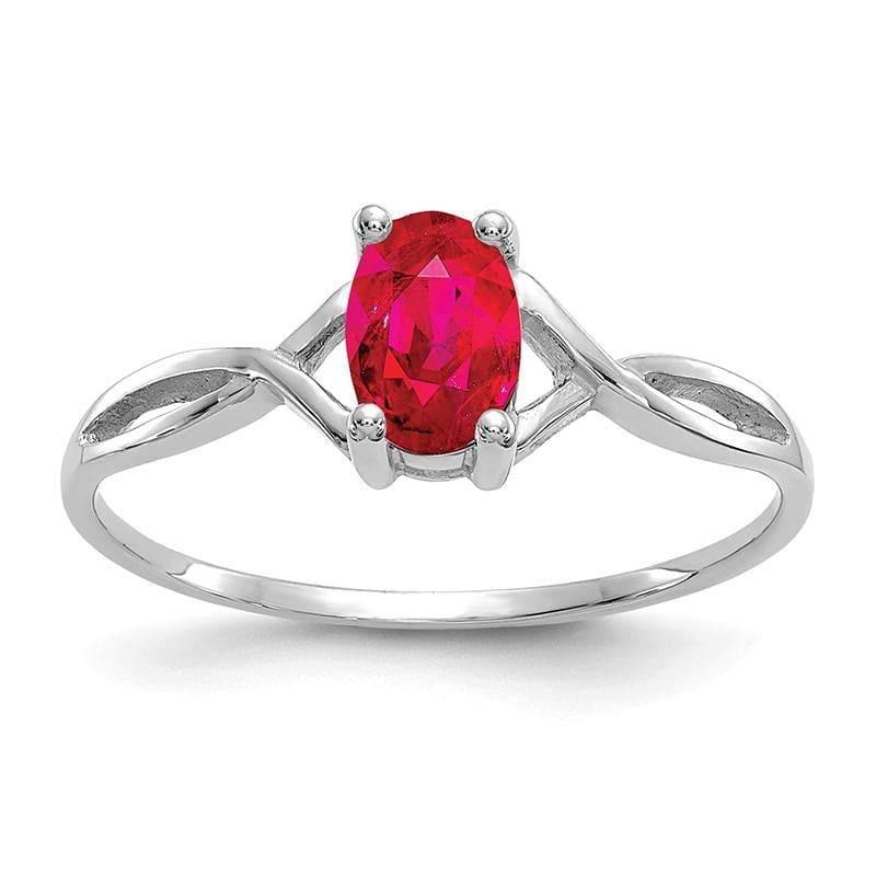 14k White Gold Ruby Birthstone Ring - Seattle Gold Grillz
