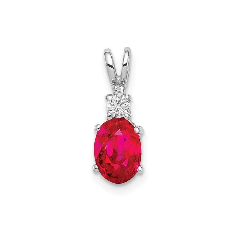 14k White Gold Ruby Diamond pendant - Seattle Gold Grillz