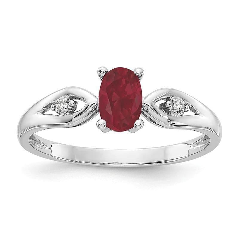 14k White Gold Ruby Diamond Ring - Seattle Gold Grillz