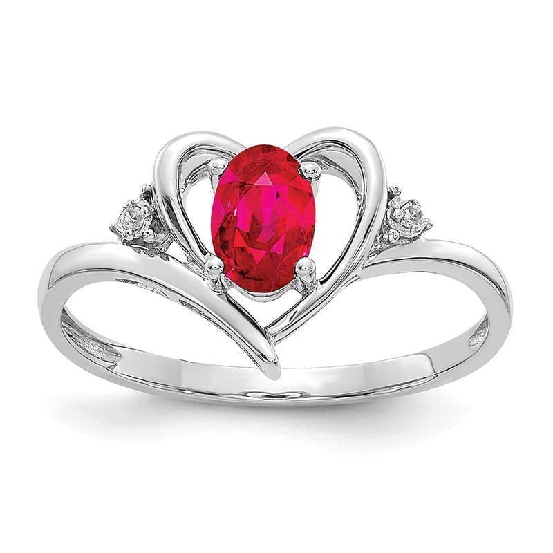 14k White Gold Ruby Diamond Ring - Seattle Gold Grillz