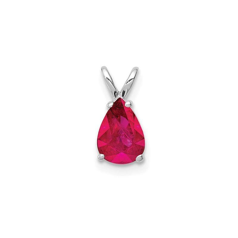 14k White Gold Ruby pendant - Seattle Gold Grillz