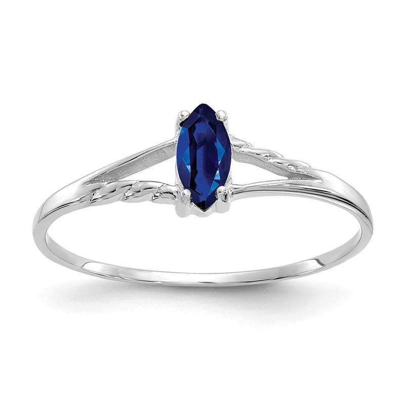 14k White Gold Sapphire Birthstone Ring - Seattle Gold Grillz