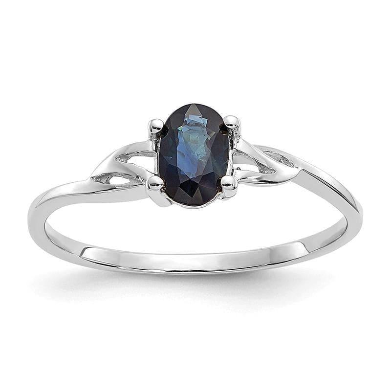 14k White Gold Sapphire Birthstone Ring - Seattle Gold Grillz