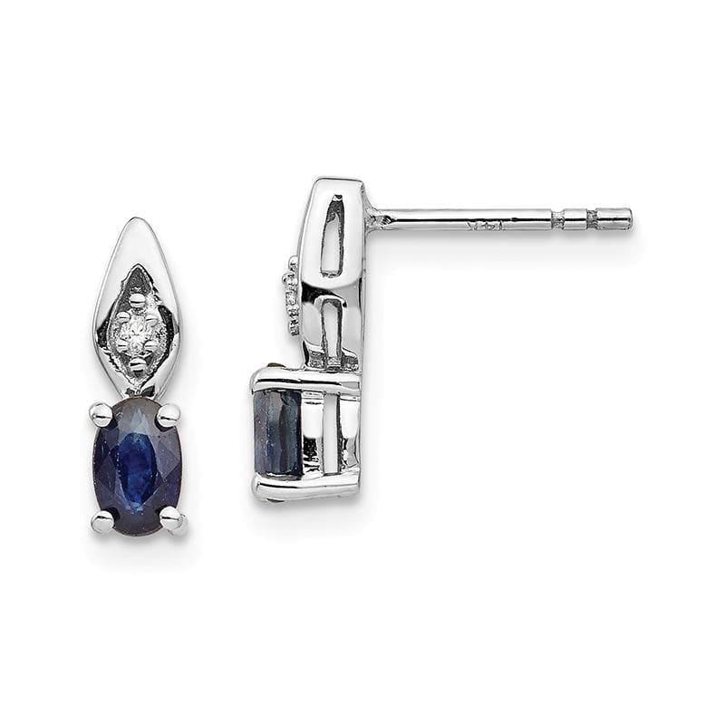 14k White Gold Sapphire Diamond Earring - Seattle Gold Grillz