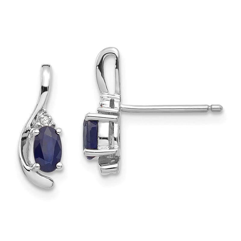 14k White Gold Sapphire Diamond Earring - Seattle Gold Grillz