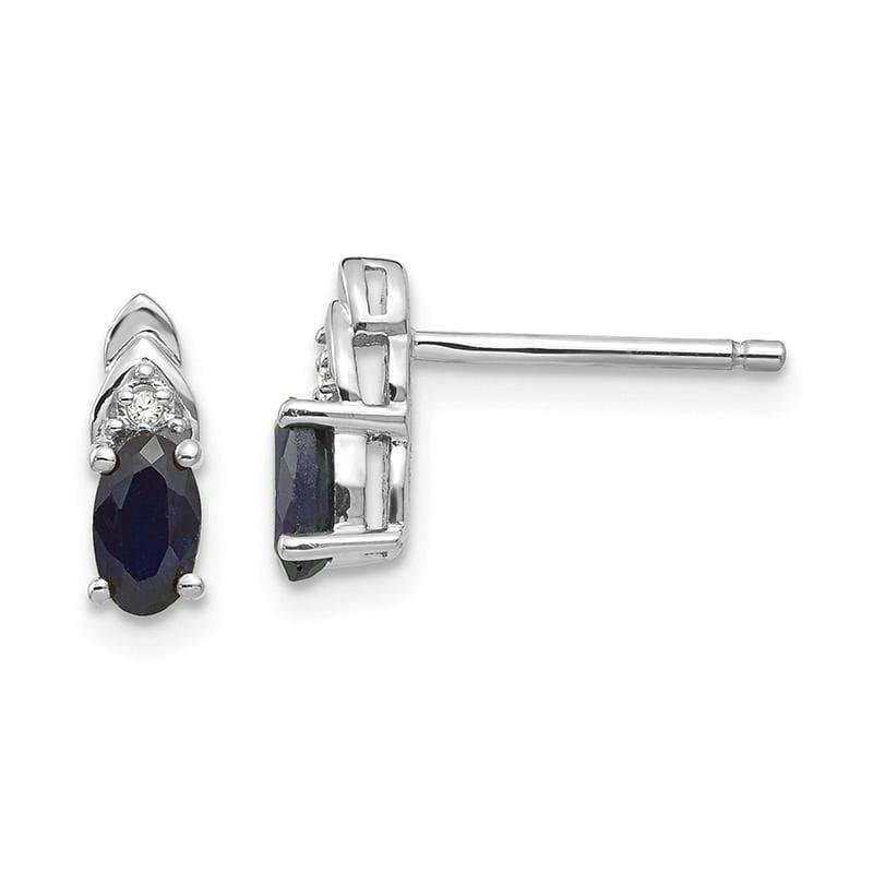 14k White Gold Sapphire Diamond Earring - Seattle Gold Grillz