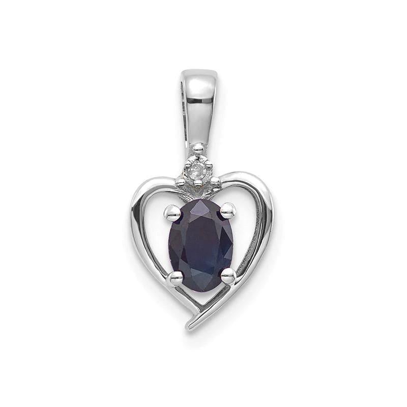 14k White Gold Sapphire Diamond Pendant - Seattle Gold Grillz