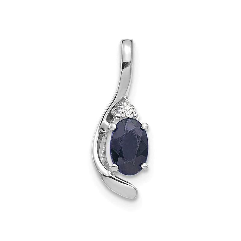 14k White Gold Sapphire Diamond Pendant - Seattle Gold Grillz