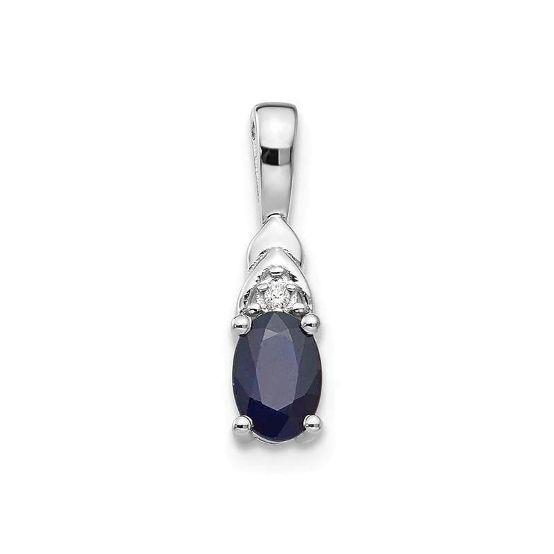 14k White Gold Sapphire Diamond Pendant - Seattle Gold Grillz