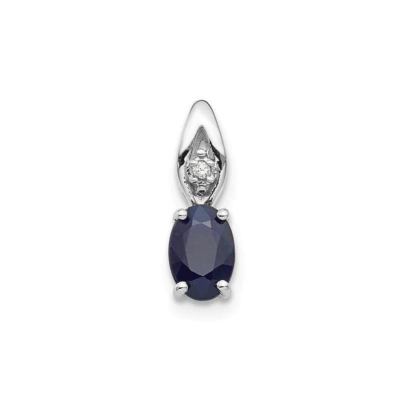 14k White Gold Sapphire Diamond Pendant - Seattle Gold Grillz