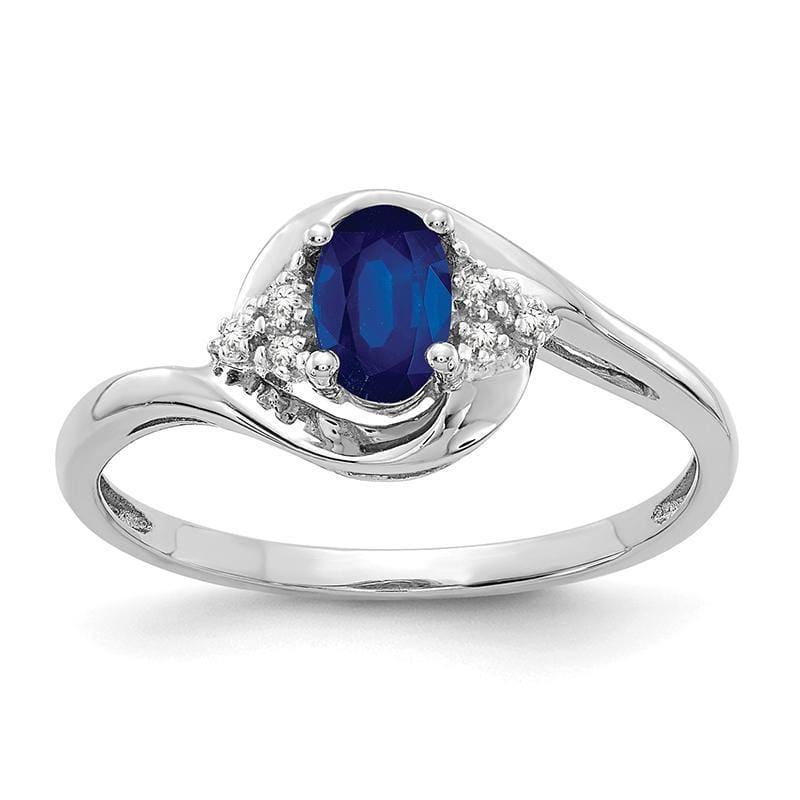 14k White Gold Sapphire Diamond Ring - Seattle Gold Grillz