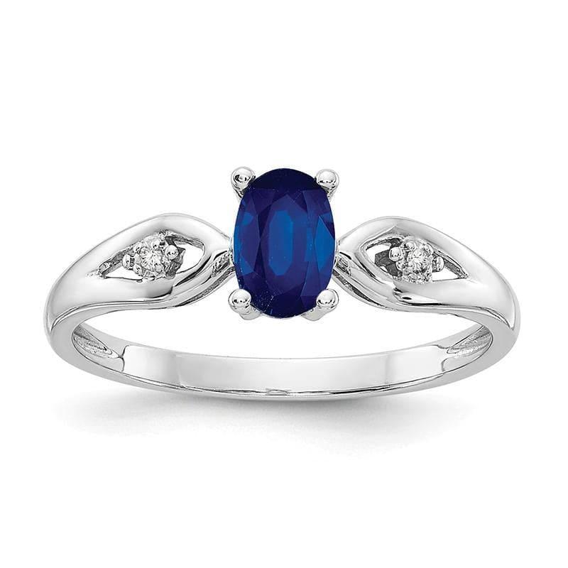 14k White Gold Sapphire Diamond Ring - Seattle Gold Grillz