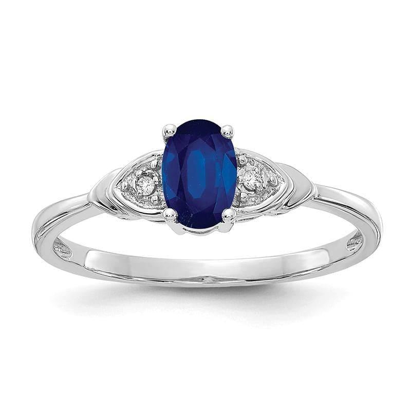 14k White Gold Sapphire Diamond Ring - Seattle Gold Grillz