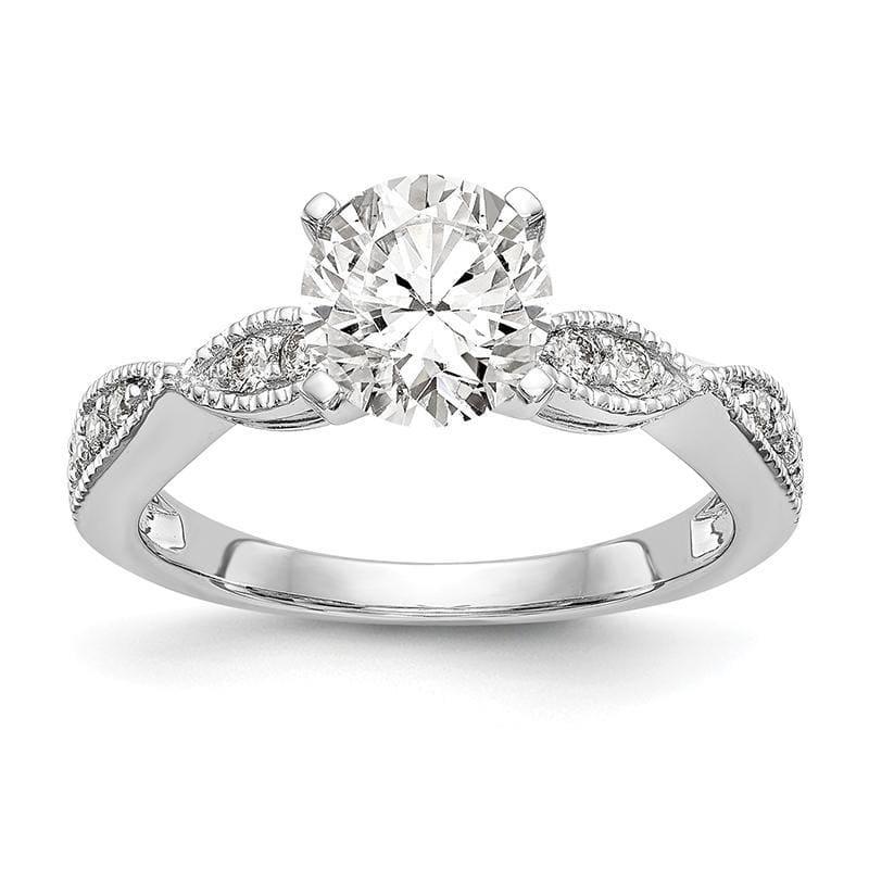 14k White Gold Semi Mount Engagement Ring by True Origin. 1.00ct Lab Grown VS-SI Colorless Round Diamond - Seattle Gold Grillz