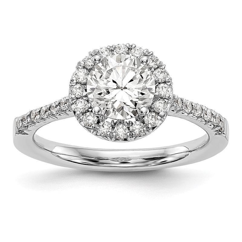 14k White Gold Semi Mount Oval Halo Engagement Ring by True Origin - Seattle Gold Grillz