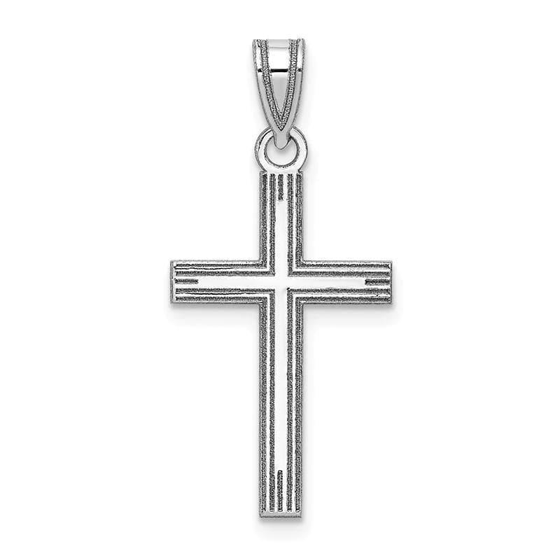 14k White Gold Solid Cross Pendant - Seattle Gold Grillz