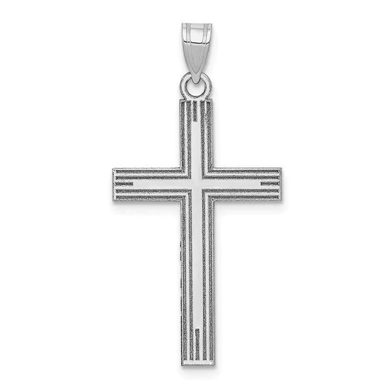 14k White Gold Solid Cross Pendant - Seattle Gold Grillz