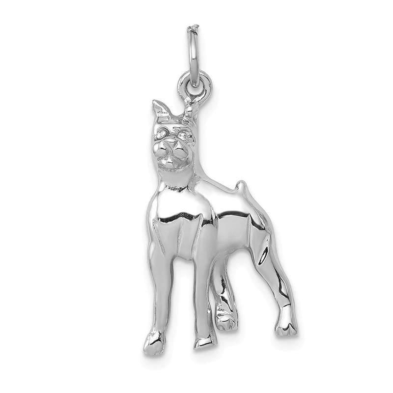 14k White Gold Solid Polished Boxer Charm - Seattle Gold Grillz