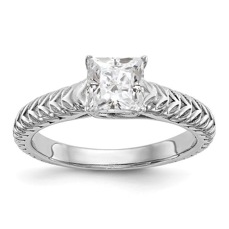 14k White Gold Solitaire Engagement Ring Mounting - Seattle Gold Grillz