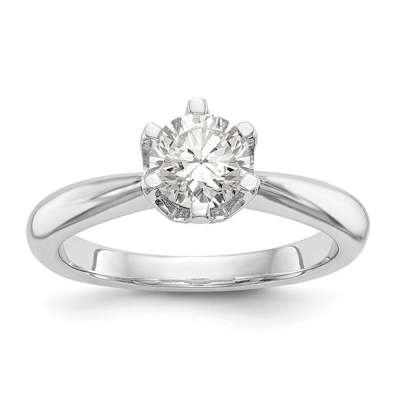 14k White Gold Solitaire Engagement Ring Mounting - Seattle Gold Grillz