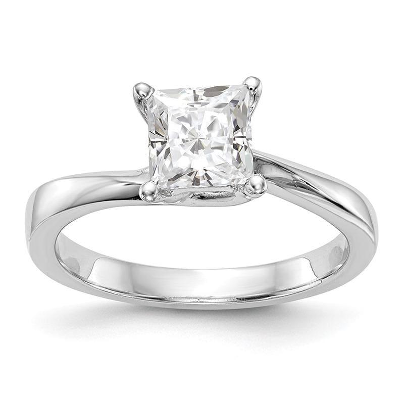 14k White Gold Square Solitaire Engagement Ring Mounting - Seattle Gold Grillz
