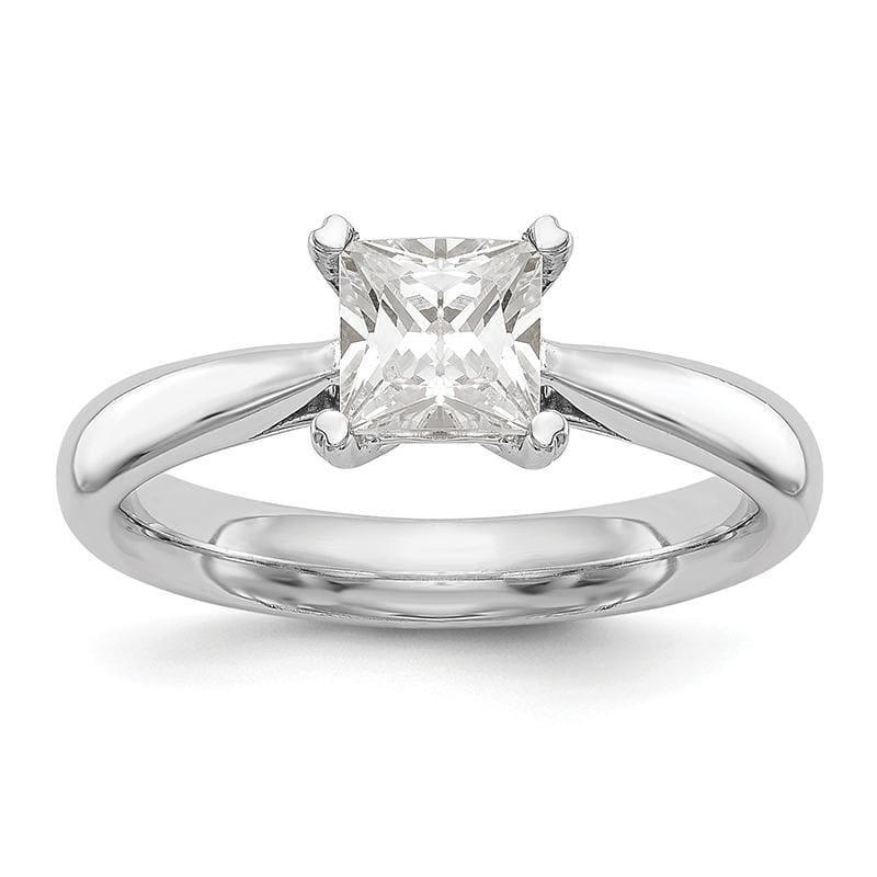 14k White Gold Square Solitaire Engagement Ring Mounting - Seattle Gold Grillz