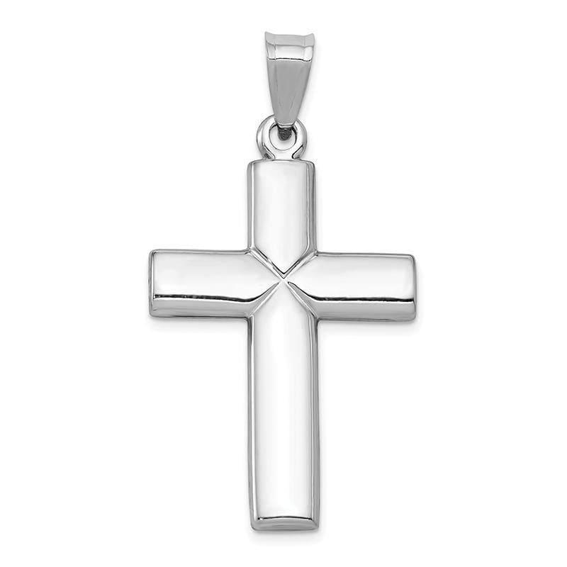 14k White Gold Stamping Cross Pendant - Seattle Gold Grillz