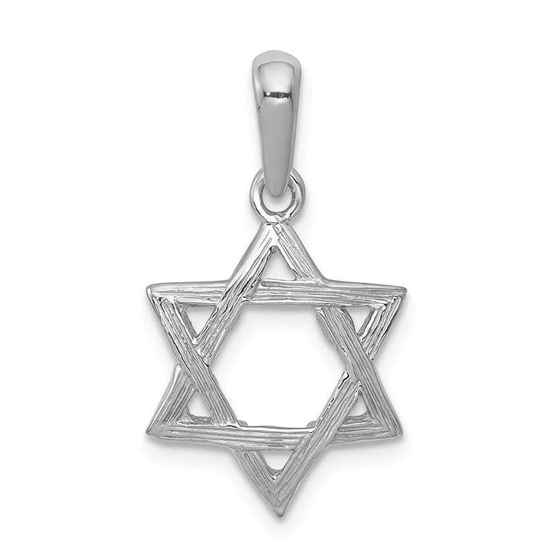 14k White Gold Star Of David Pendant - Seattle Gold Grillz