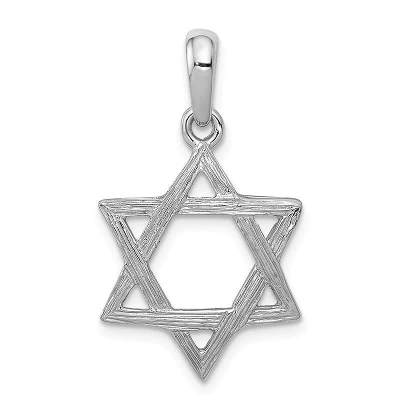 14k White Gold Star Of David Pendant - Seattle Gold Grillz