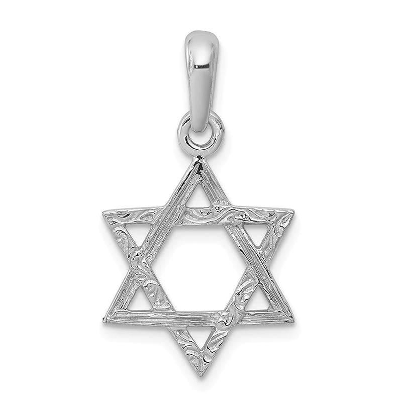 14k White Gold Star Of David Pendant - Seattle Gold Grillz
