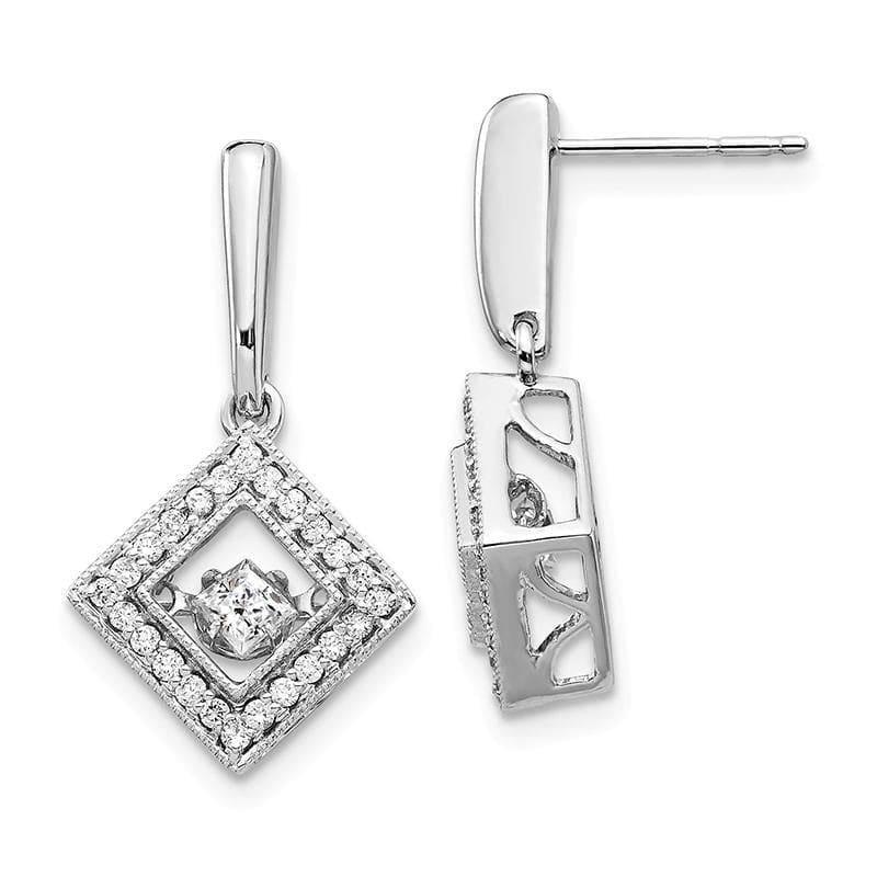 14k White Gold Vibrant Diamond Earrings - Seattle Gold Grillz